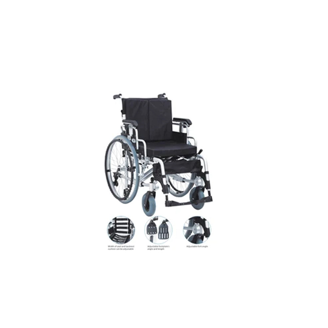 Pulsemed Katlanabilir Sırtlı Alüminyum Tekerlekli Sandalye KY956LAQ-46