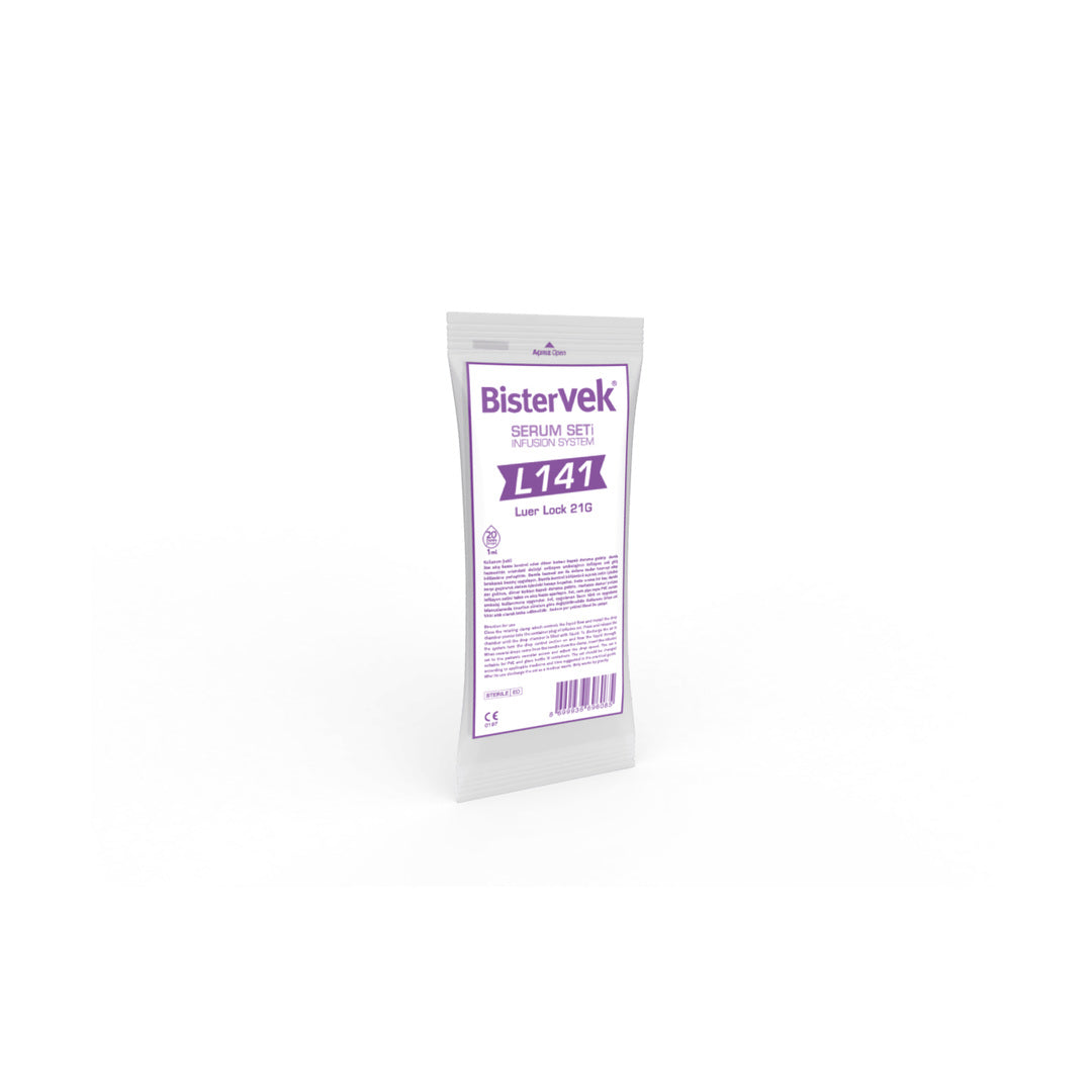 BİSTERVEK L141 Serum Seti Luer Lock 10 ml Hazneli, Lateks İçerir, İğnesiz